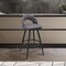 Armen Living Lottech Swivel Counter Stool in Black Metal and Gray Faux Leather 840254335332 - alternate 2